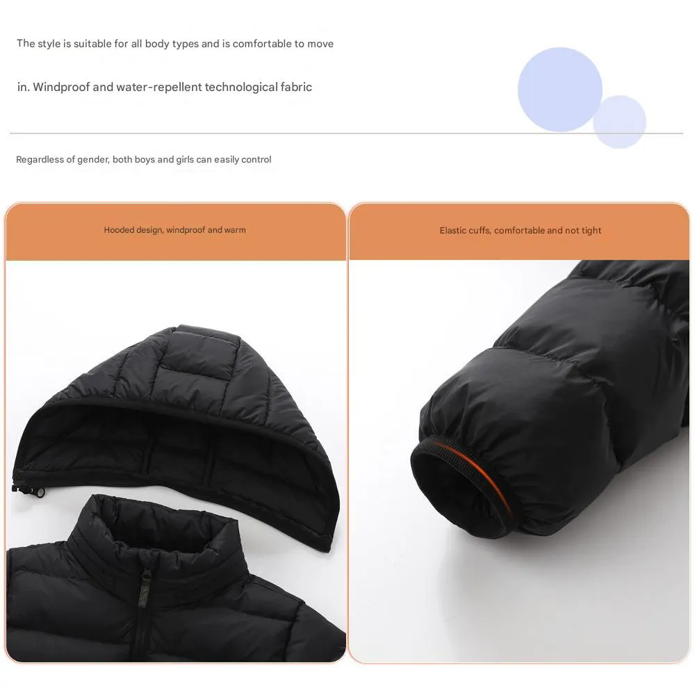 Children's 3 Area Hooded Heated Jacket